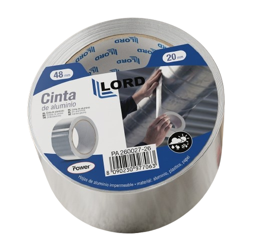 CINTA ALUMINIO AUTOADHESIVA 48mm x 20mts "LORD" (6u)